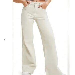 GOOD AMERICAN Good Skate High Waist Wide Leg White Jeans GSL802PT Size 4/27